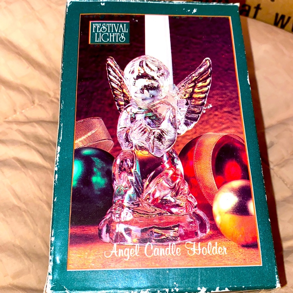 Vintage New Festive lights angel candle holder